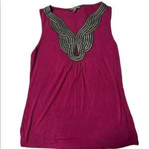 Fuchsia sleeveless blouse